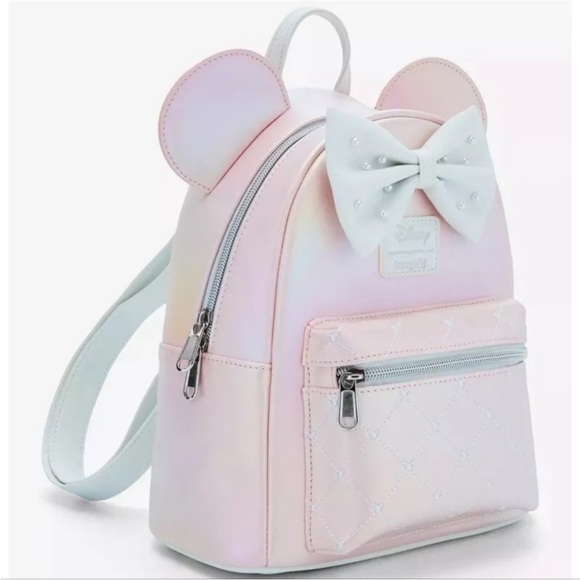 Loungefly Disney NWT Minnie Mouse Pink Pearl Mini Backpack w/wallet main image 5